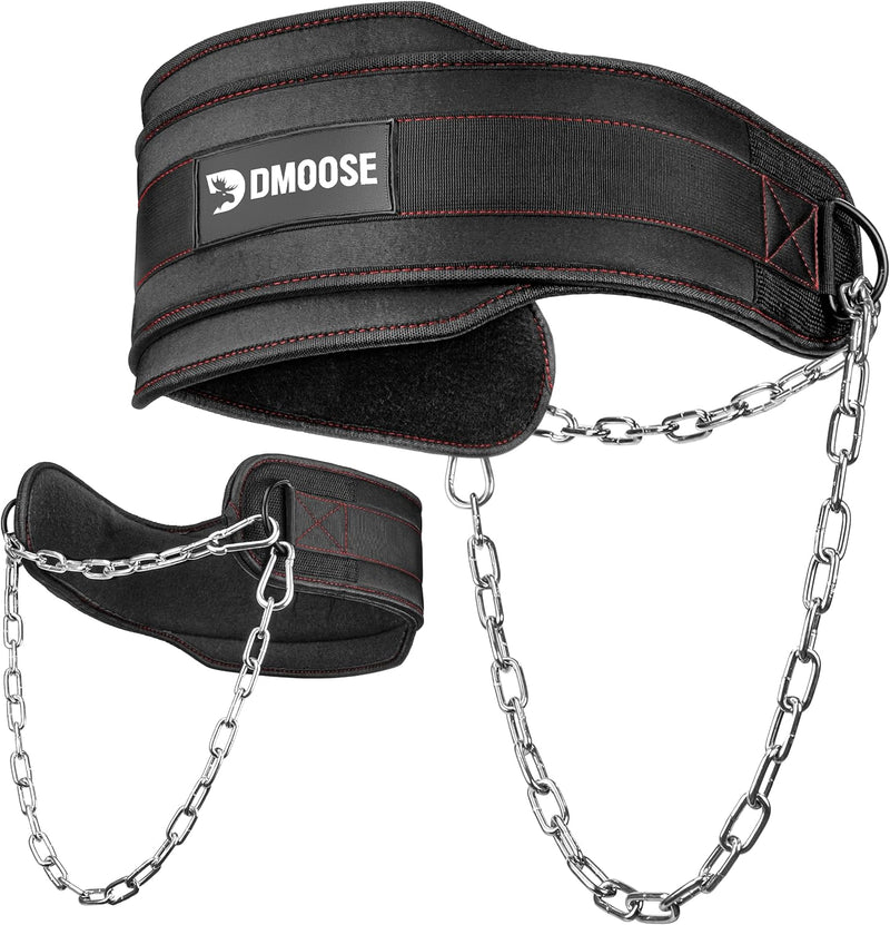 Dip Belt for Weight Lifting, Pullup, Squats & Dips - 36" Robust Steel Chain, Comfortable Neoprene Padding Supports 350Lbs - Gym Weight Belt for Strength Training Workout & Weightlifting