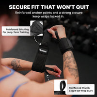 Heavy-Duty 18" Wrist Wraps for Weightlifting with Thumb Loop - USPA Approved Support and Pain Relief for Powerlifting and Weightlifting for Men and Women