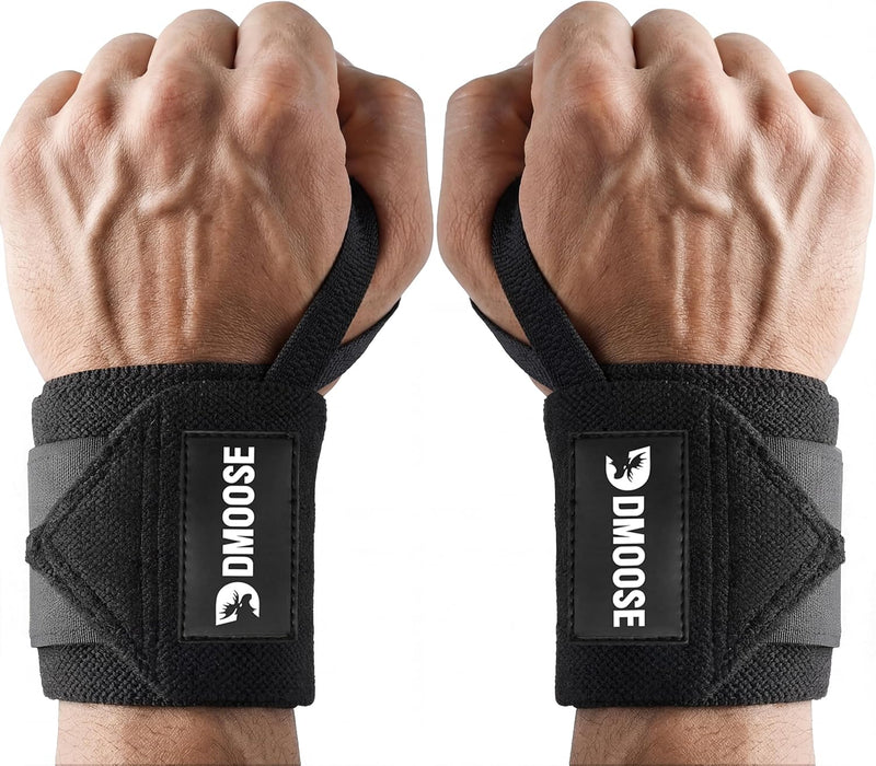 Heavy-Duty 18" Wrist Wraps for Weightlifting with Thumb Loop - USPA Approved Support and Pain Relief for Powerlifting and Weightlifting for Men and Women