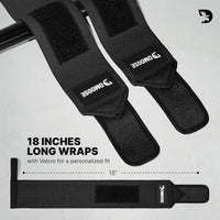 Heavy-Duty 18" Wrist Wraps for Weightlifting with Thumb Loop - USPA Approved Support and Pain Relief for Powerlifting and Weightlifting for Men and Women