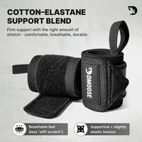 Heavy-Duty 18" Wrist Wraps for Weightlifting with Thumb Loop - USPA Approved Support and Pain Relief for Powerlifting and Weightlifting for Men and Women